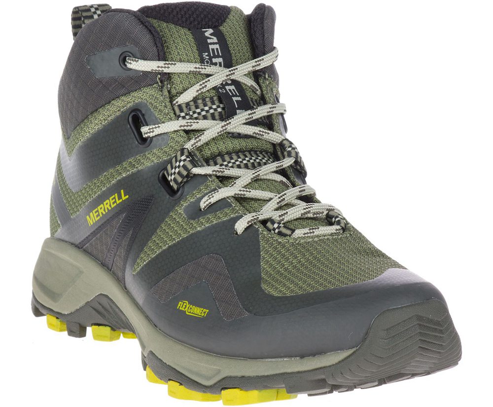 Kozaki Merrell Damskie Oliwkowe - Mqm Flex 2 Mid Gore-Tex® - 170524-FDK